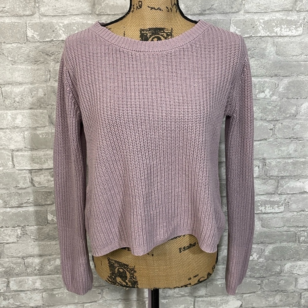 Moon & Madison Lace Up Back Sweater
